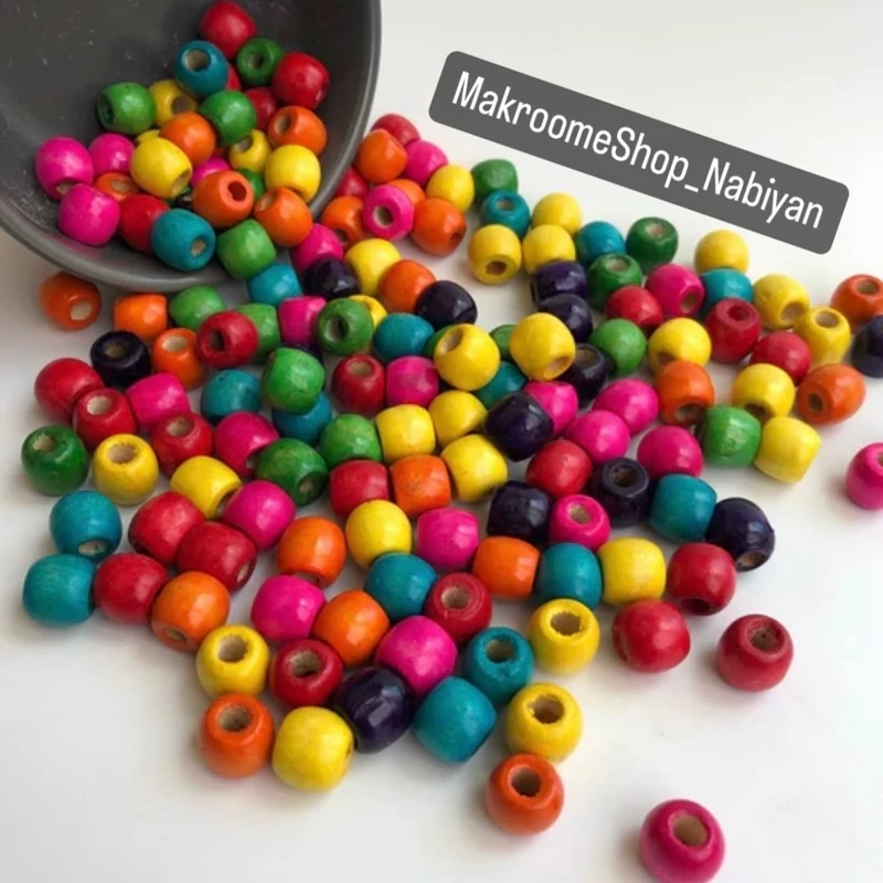 مهره رنگی مکرومه بافی ( بسته 100 گرمی )