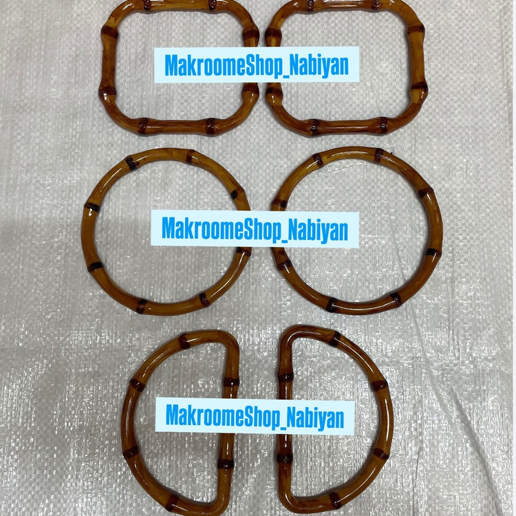 دسته طرح چوبی کیف مکرومه ( جفتی )