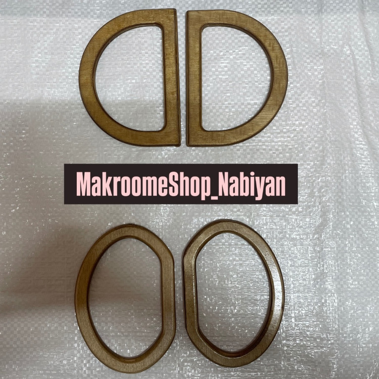 دسته طرح چوبی کیف مکرومه ( جفتی )