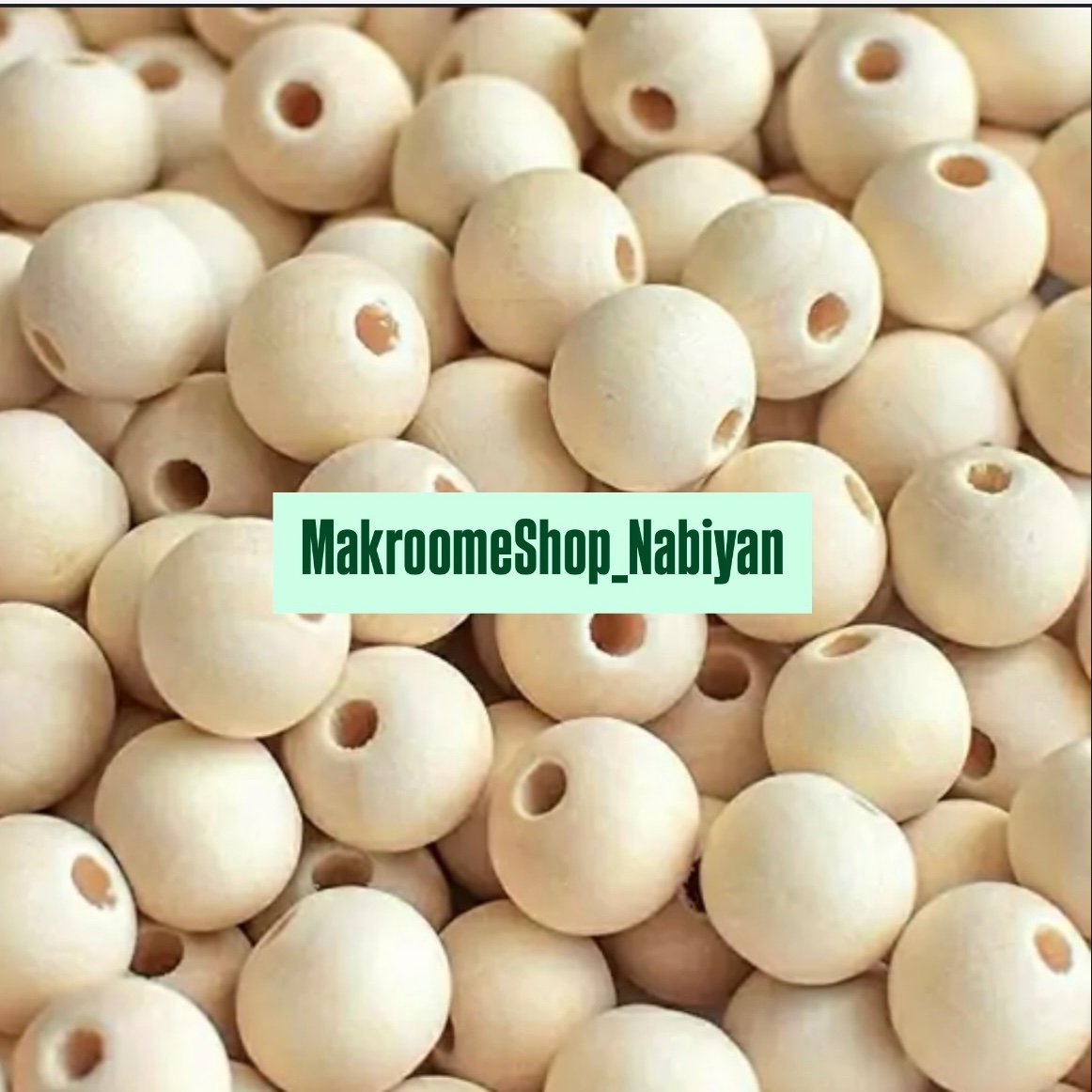 مهره چوبی مکرومه بافی(بسته 100 گرمی)